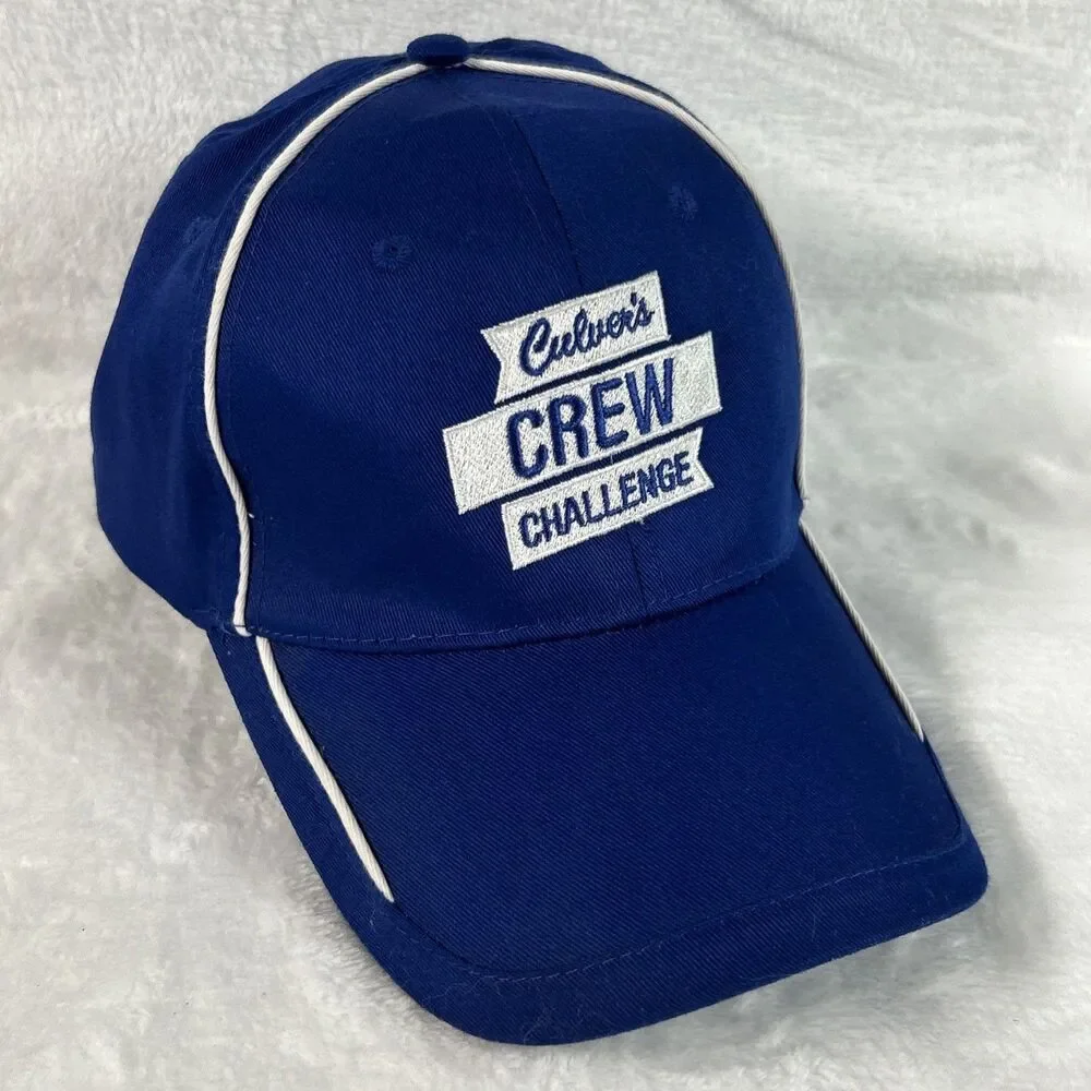 Culver's Crew Challenge Hat Blue Mens Hat Adjustable Ball Cap Baseball